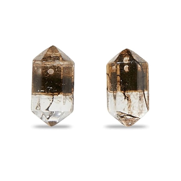 $85 Lele Sadoughi Smokey Quartz Earrings / Stud Earrings - Picture 1 of 6